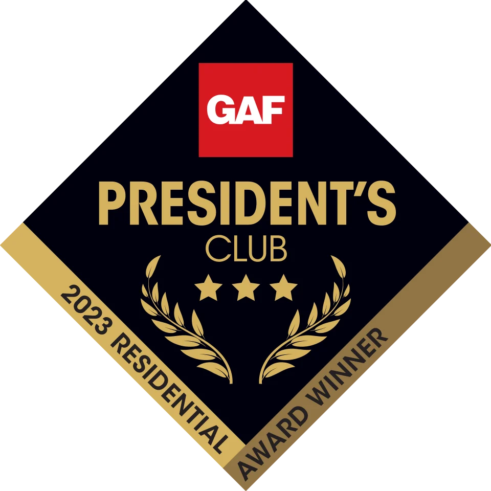 GAF 3 Star President's Club Roofing Contractor Winner