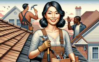 Illustration of a professional roofer with a track record of quality workmanship and exceptional customer service